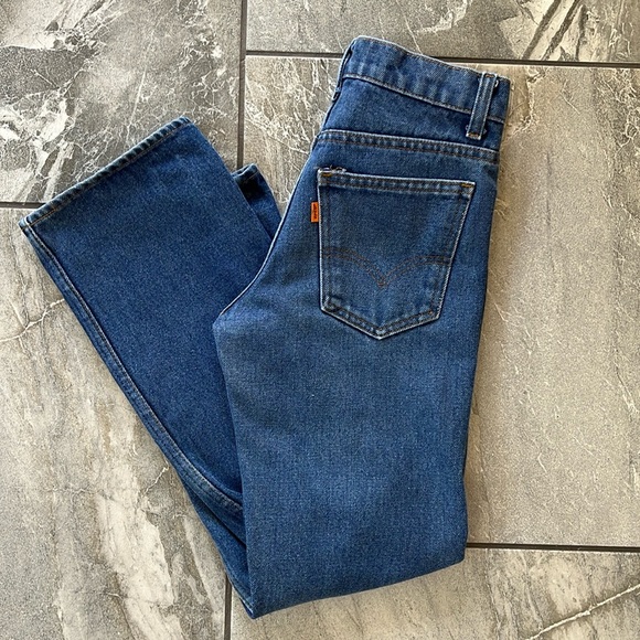 💙 Levi's Vintage Orange Tab Jeans Dark Wash Size 26 - Picture 1 of 13